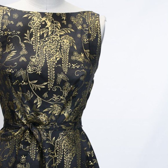 Monique Dress in Black Guilded Wisteria | Heart of Haute - Picture 1 of 2